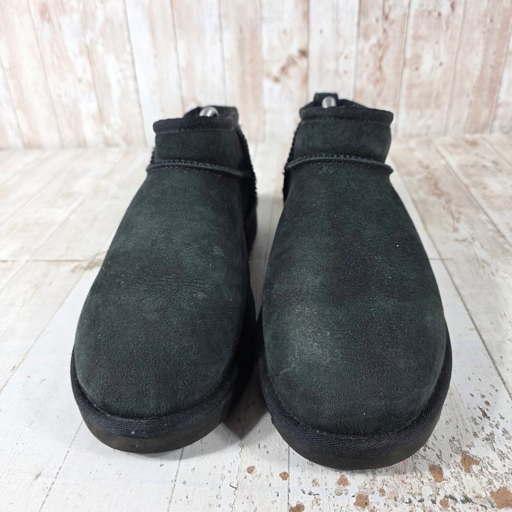 UGG Classic Ultra Mini Black Suede Ankle Boots 1116109 Womens 9 - Picture 2 of 8